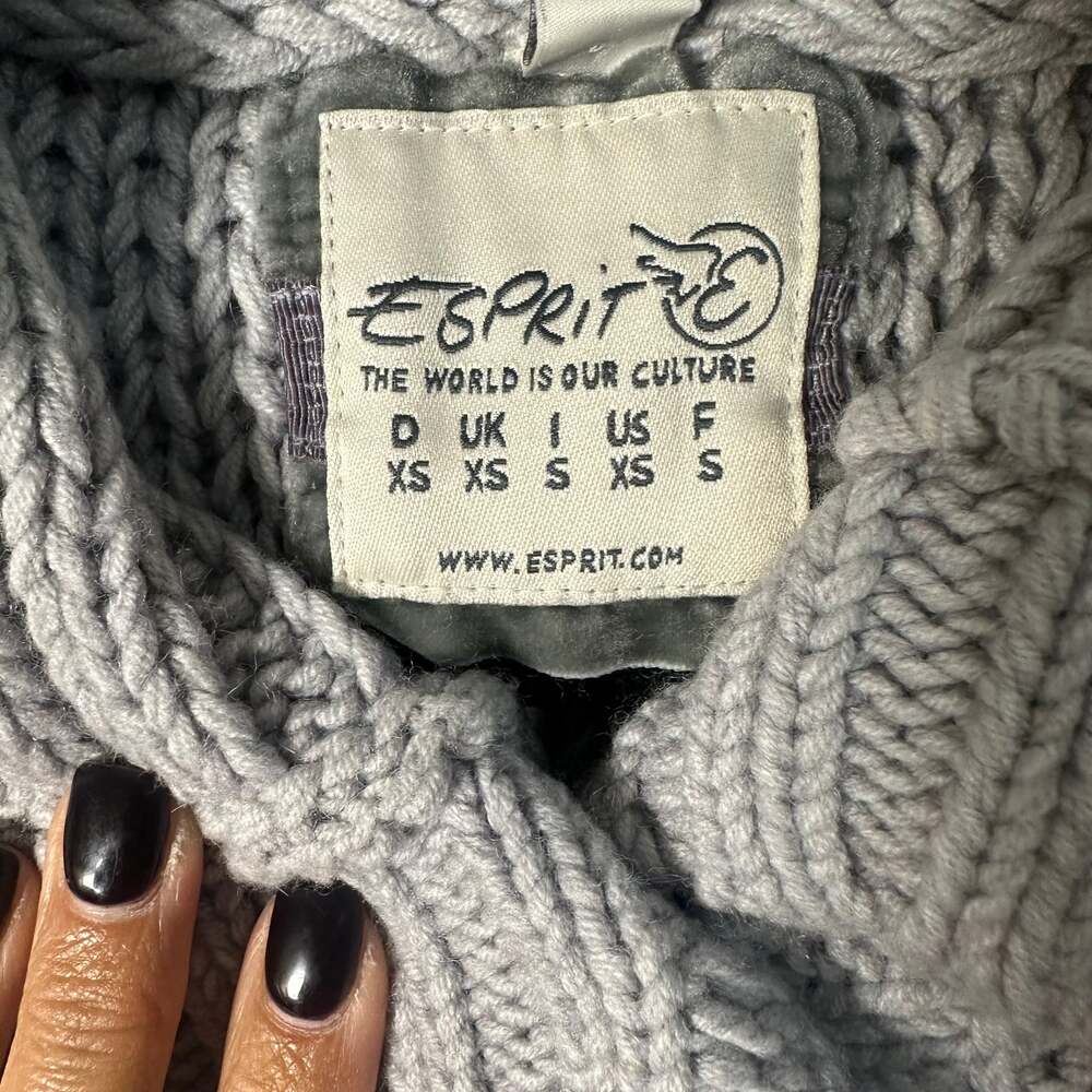Vintage 90s Esprit Chunky Knit Short Sleeve Cardigan Sweater - Picture 4 of 4